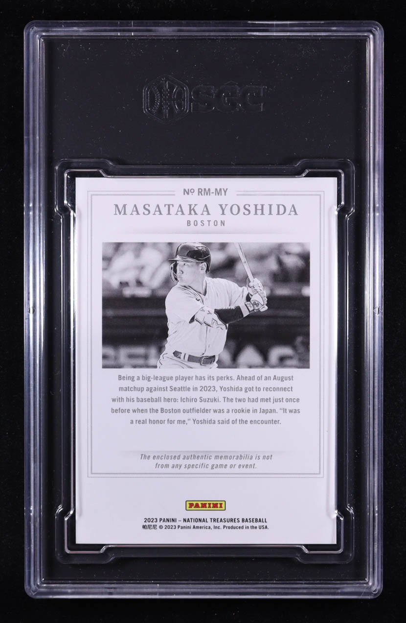 Masataka Yoshida 2023 Panini National Treasures Retro Materials #26 RC #98/99 (SGC 9) at PristineAuction.com Masataka Yoshida 2023 Panini National Treasures Retro Materials #26 RC #98/99 (SGC 9) at PristineAuction.com