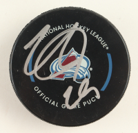 Nathan MacKinnon Signed Avalanche Logo Hockey Puck (Fanatics) at PristineAuction.com