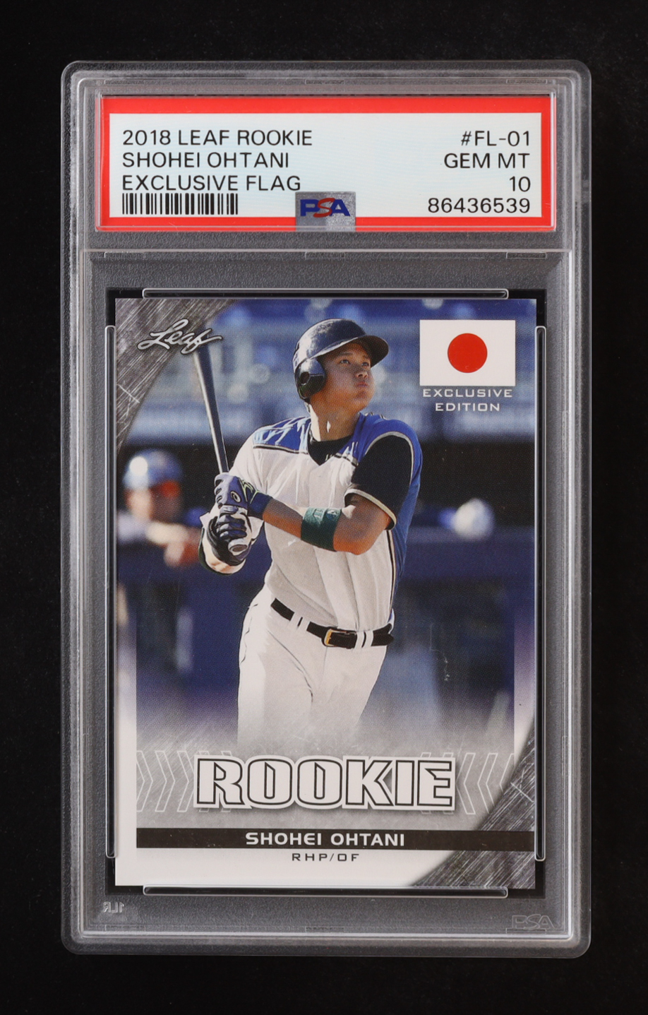Shohei Ohtani 2018 Leaf Ohtani Rookie Exclusive Flag #FL01 RC (PSA 10) at PristineAuction.com Shohei Ohtani 2018 Leaf Ohtani Rookie Exclusive Flag #FL01 RC (PSA 10) at PristineAuction.com