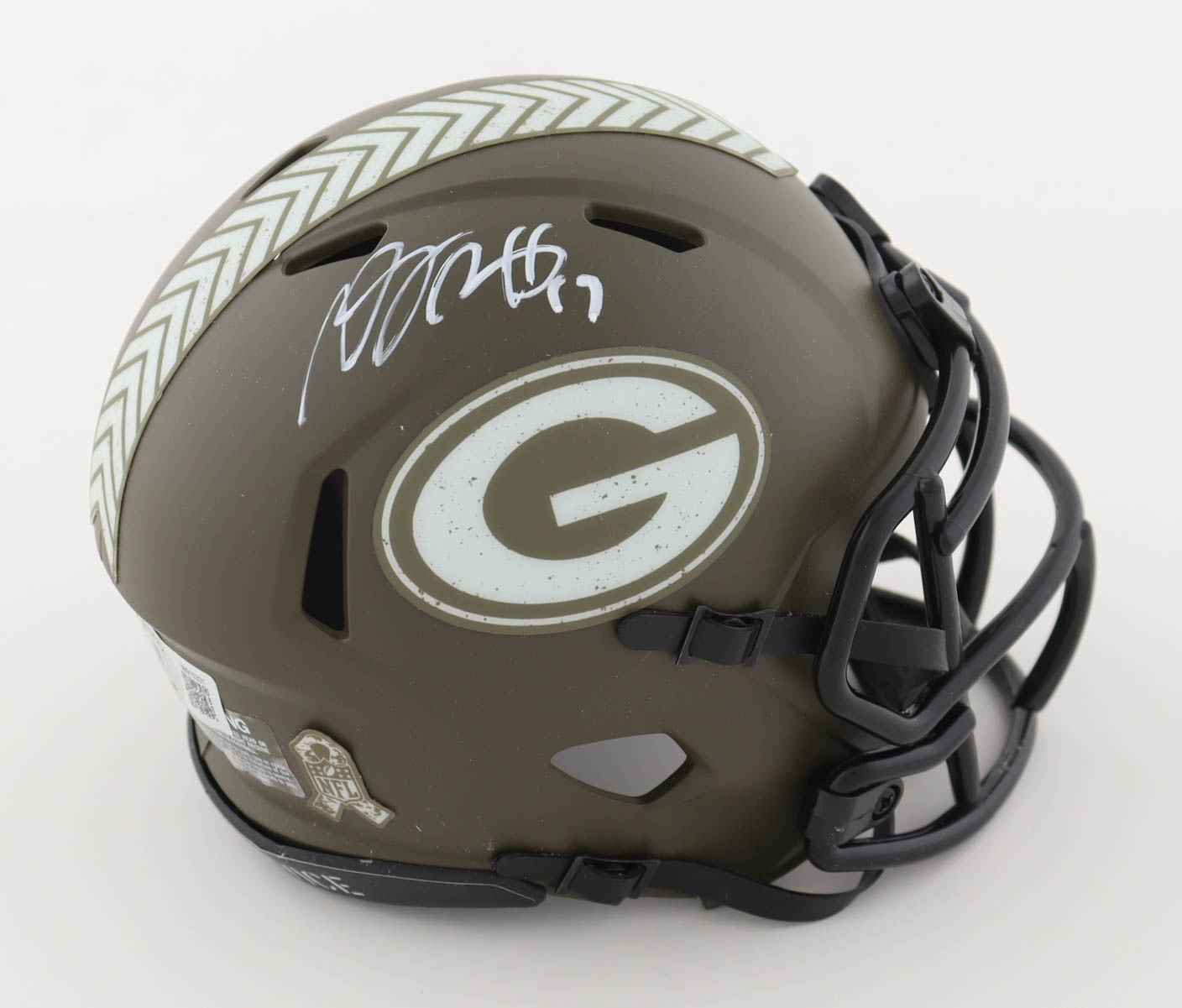 Davante Adams Signed Packers Salute to Service Alternate Speed Mini Helmet (Beckett) at PristineAuction.com Davante Adams Signed Packers Salute to Service Alternate Speed Mini Helmet (Beckett) at PristineAuction.com