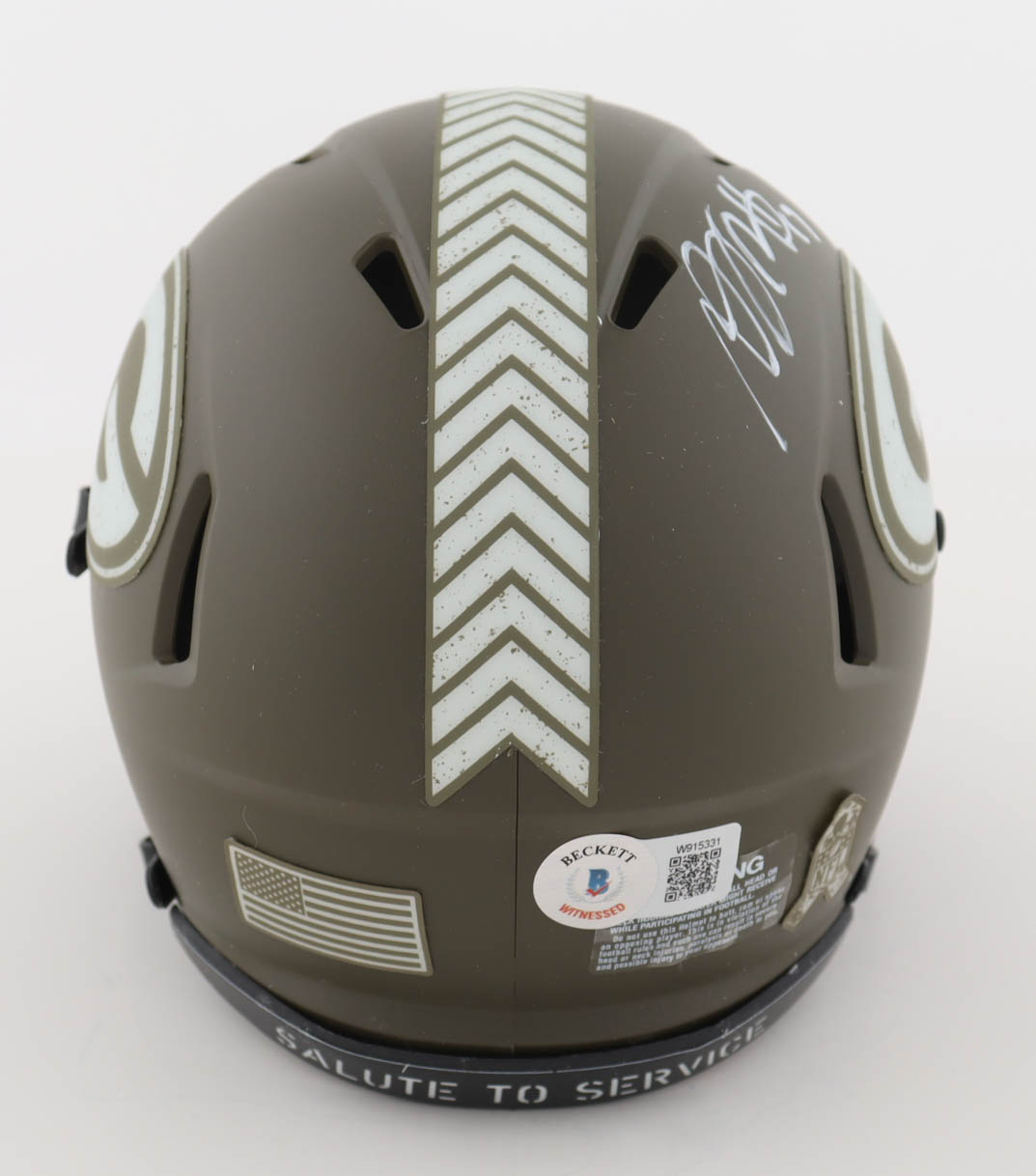 Davante Adams Signed Packers Salute to Service Alternate Speed Mini Helmet (Beckett) at PristineAuction.com Davante Adams Signed Packers Salute to Service Alternate Speed Mini Helmet (Beckett) at PristineAuction.com