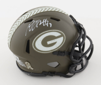 Davante Adams Signed Packers Salute to Service Alternate Speed Mini Helmet (Beckett) at PristineAuction.com