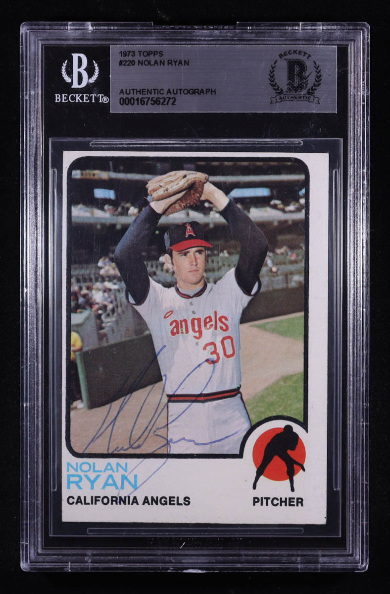 Nolan Ryan Signed 1973 Topps #220 (BGS Authentic) at PristineAuction.com Nolan Ryan Signed 1973 Topps #220 (BGS Authentic) at PristineAuction.com
