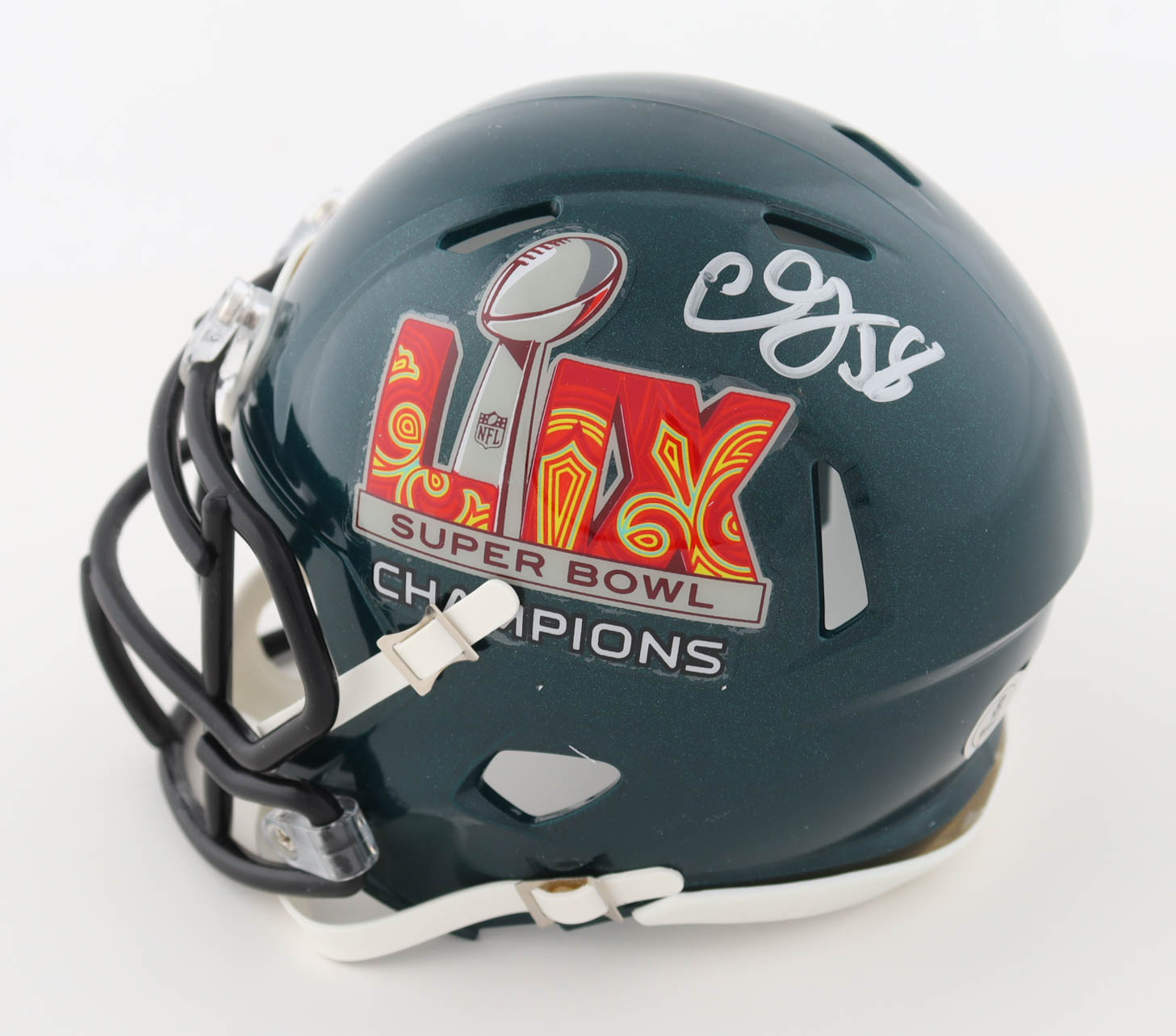 CJ Gardner-Johnson Signed Eagles Super Bowl LIX Logo Speed Mini Helmet (Beckett) at PristineAuction.com CJ Gardner-Johnson Signed Eagles Super Bowl LIX Logo Speed Mini Helmet (Beckett) at PristineAuction.com