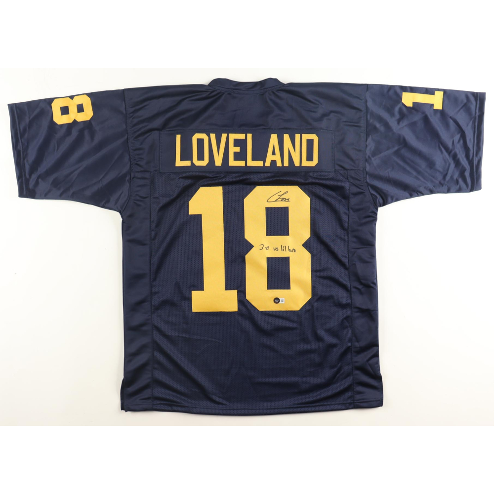 Colston Loveland Signed Jersey Inscribed "3-0 Vs Lil Bro" (Beckett) at PristineAuction.com