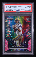 Jayden Daniels 2024 Panini Prizm Draft Picks Fearless Neon Pink Pulsar #5 RC #08/15 (PSA 10) at PristineAuction.com