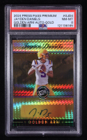Jayden Daniels 2024 Press Pass Premium Golden Arm Autographs Prism Gold #GJD4 RC #1/5 (PSA 8) at PristineAuction.com