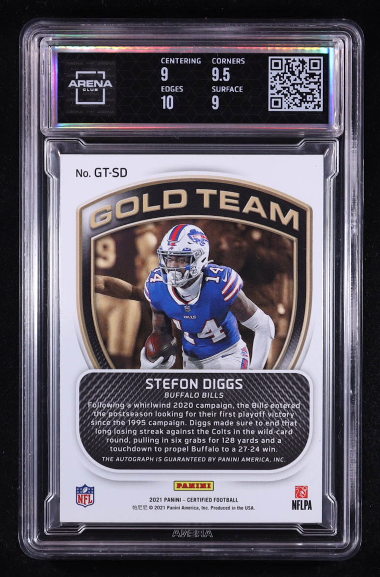 Stefon Diggs 2021 Certified Gold Team Mirror Signatures Gold Etch #14 #05/10 (Arena Club 9.5 | Autograph Graded 10) at PristineAuction.com Stefon Diggs 2021 Certified Gold Team Mirror Signatures Gold Etch #14 #05/10 (Arena Club 9.5 | Autograph Graded 10) at PristineAuction.com