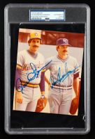 Rollie Fingers & Dan Quisenberry Signed 5x6.25 Photo (PSA) at PristineAuction.com