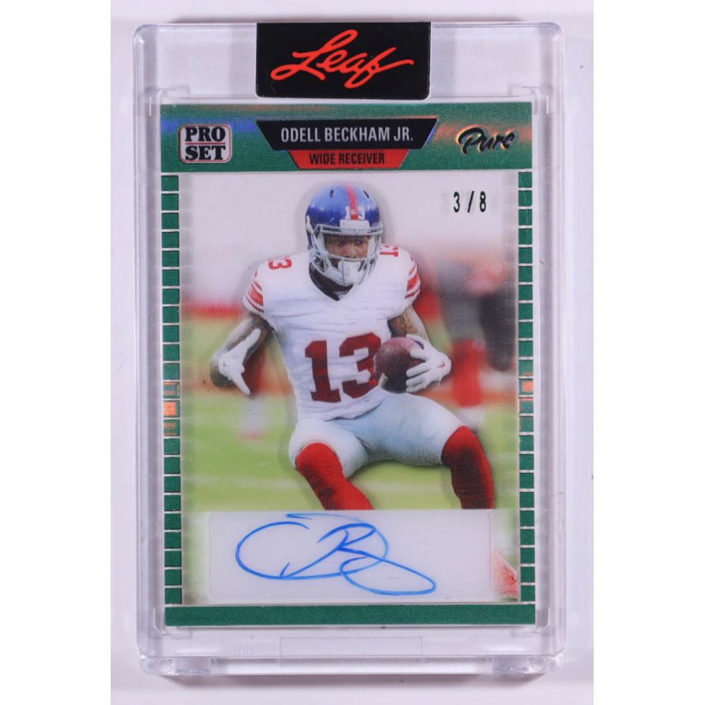 Odell Beckham Jr. 2023 Leaf Pro Set Pure '89 Pro Set Autographs Green Spectrum #89OBJ #3/8 at PristineAuction.com