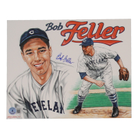 Bob Feller Signed Indians 8x10 Photo (Beckett) at PristineAuction.com