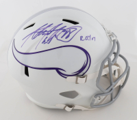 Adrian Peterson Signed Vikings Full-Size Matte White Speed Helmet Inscribed "R.O.Y 07" (JSA) at PristineAuction.com