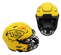 Chris Jones Signed Chiefs Full-Size Authentic On-Field Rave Alternate Speedflex Helmet (Radtke) at PristineAuction.com