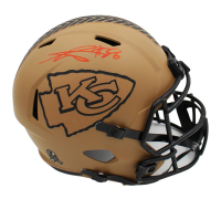George Karlaftis Signed Chiefs Full-Size Salute to Service Alternate Speed Helmet (Radtke) at PristineAuction.com