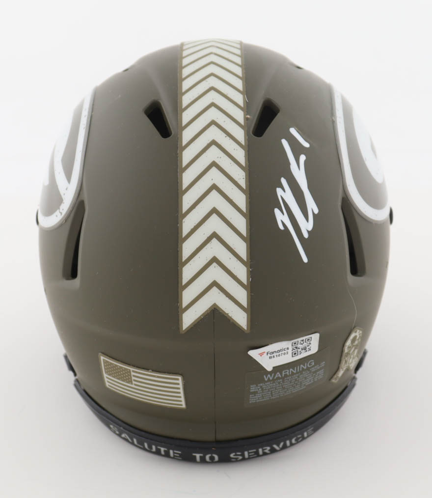 Micah Parsons Signed Packers Salute to Service Alternate Speed Mini Helmet (Fanatics) at PristineAuction.com Micah Parsons Signed Packers Salute to Service Alternate Speed Mini Helmet (Fanatics) at PristineAuction.com