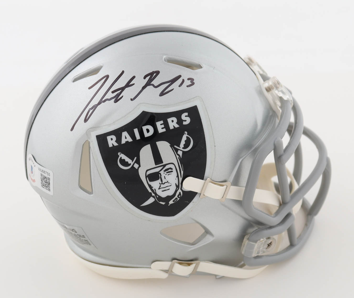 Hunter Renfrow Signed Raiders Speed Mini Helmet (Beckett) at PristineAuction.com Hunter Renfrow Signed Raiders Speed Mini Helmet (Beckett) at PristineAuction.com
