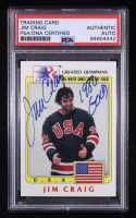 Jim Craig Signed 1983 Topps History's Greatest Olympians 7-Eleven #33 Inscribed "1980 Gold" (PSA | Auto Grade PSA Authentic) at PristineAuction.com