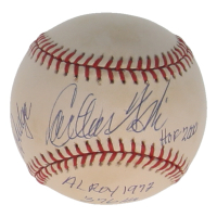 Carlton "Pudge" Fisk Signed OAL Baseball with (4) Career Stat Inscriptions (PSA) at PristineAuction.com