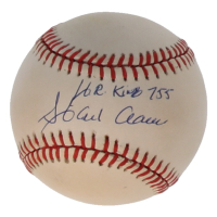 Hank Aaron Signed ONL Baseball Inscribed "HR King 755" (PSA) at PristineAuction.com