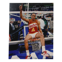 Spud Webb Signed Hawks 11x14 Photo (Beckett) at PristineAuction.com