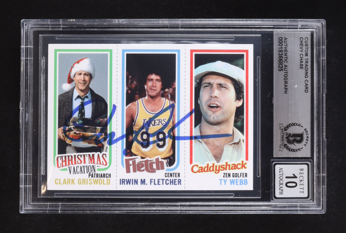 Chevy Chase Signed Caddyshack / Fletch / Christmas Vacation Custom Trading Card (BGS | Auto Grade BGS 10) at PristineAuction.com Chevy Chase Signed Caddyshack / Fletch / Christmas Vacation Custom Trading Card (BGS | Auto Grade BGS 10) at PristineAuction.com