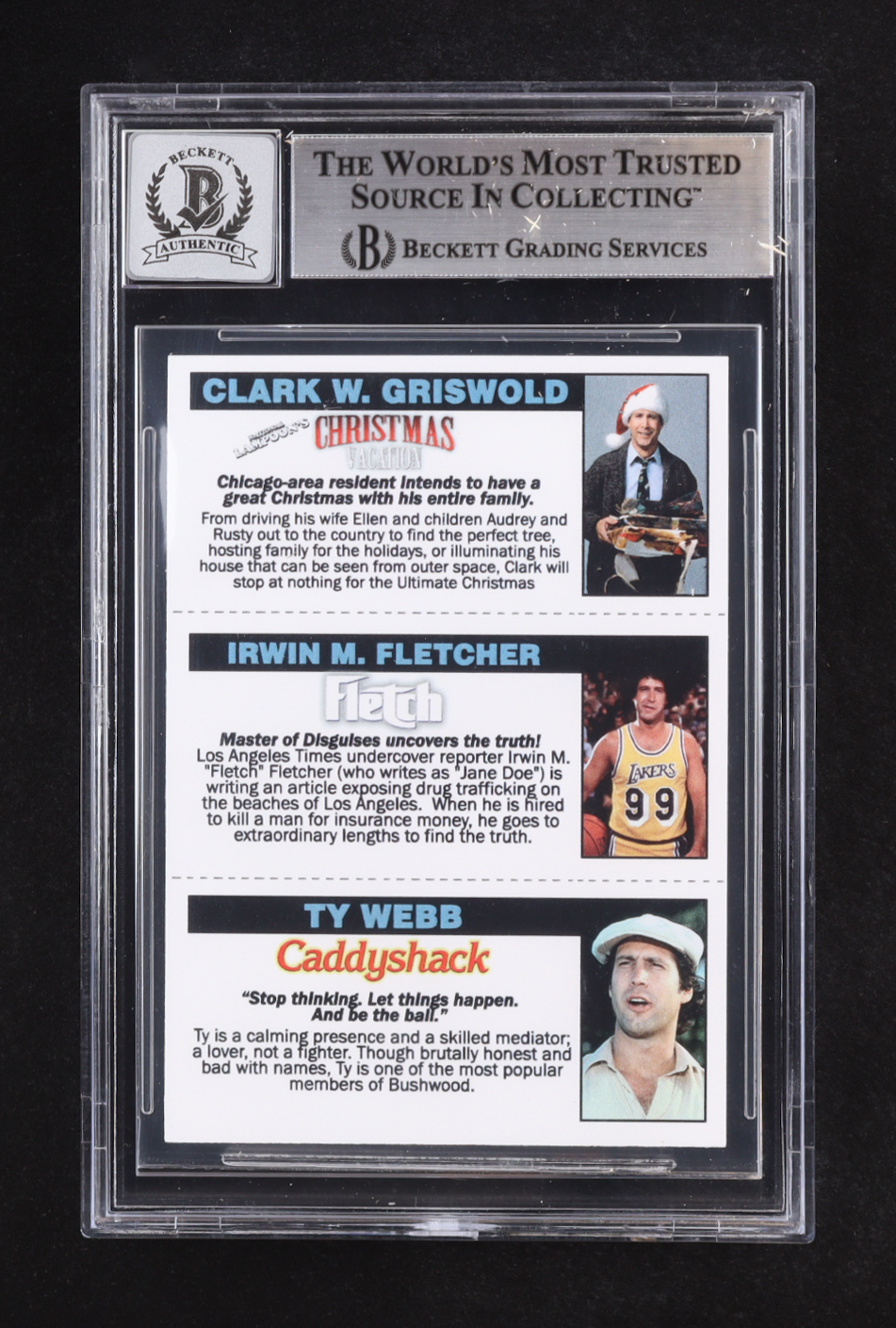 Chevy Chase Signed Caddyshack / Fletch / Christmas Vacation Custom Trading Card (BGS | Auto Grade BGS 10) at PristineAuction.com Chevy Chase Signed Caddyshack / Fletch / Christmas Vacation Custom Trading Card (BGS | Auto Grade BGS 10) at PristineAuction.com