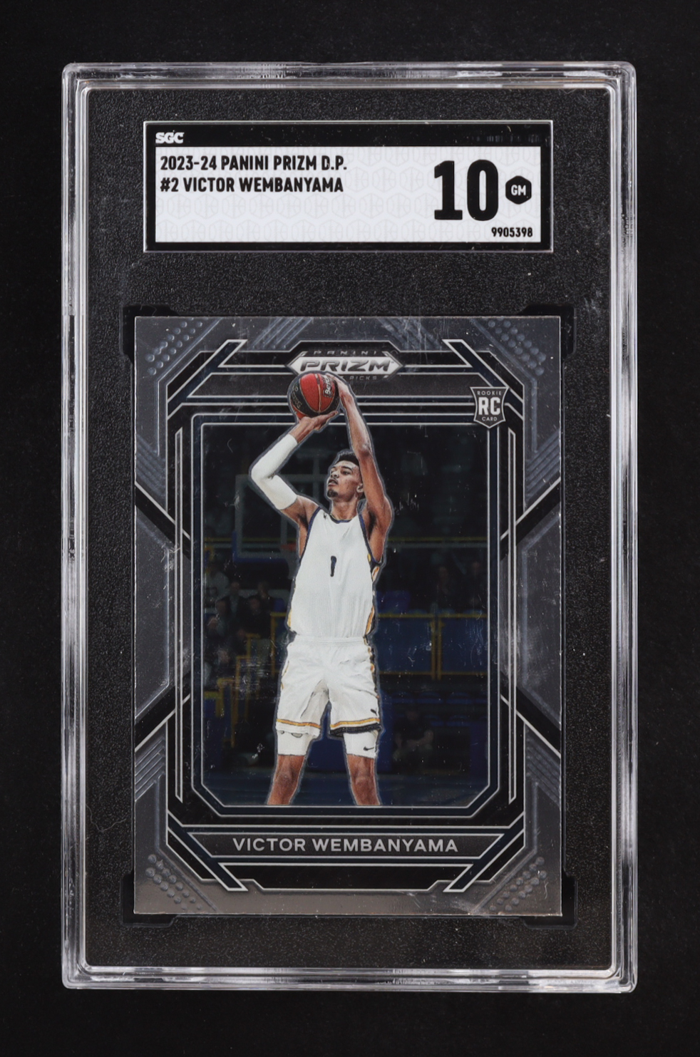 Victor Wembanyama 2023-24 Panini Prizm Draft Picks #2 RC (SGC 10) at PristineAuction.com Victor Wembanyama 2023-24 Panini Prizm Draft Picks #2 RC (SGC 10) at PristineAuction.com