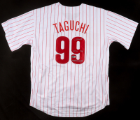 So Taguchi Signed Jersey with Kanji Signature & Inscribed "2008 WS Champs" (Beckett) at PristineAuction.com