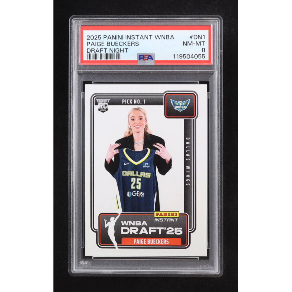 Paige Bueckers 2025 Panini Instant WNBA Draft Night #DN1 RC (PSA 8) at PristineAuction.com