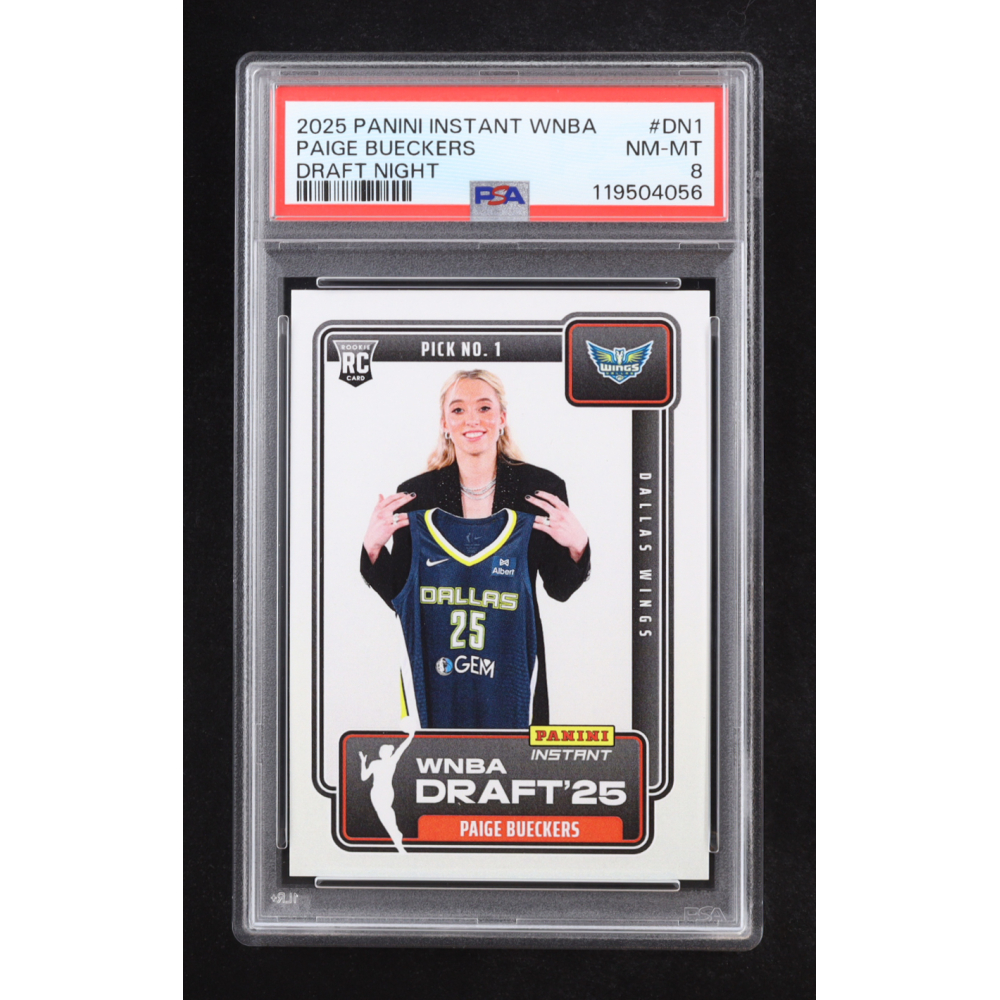 Paige Bueckers 2025 Panini Instant WNBA Draft Night #DN1 RC (PSA 8) at PristineAuction.com