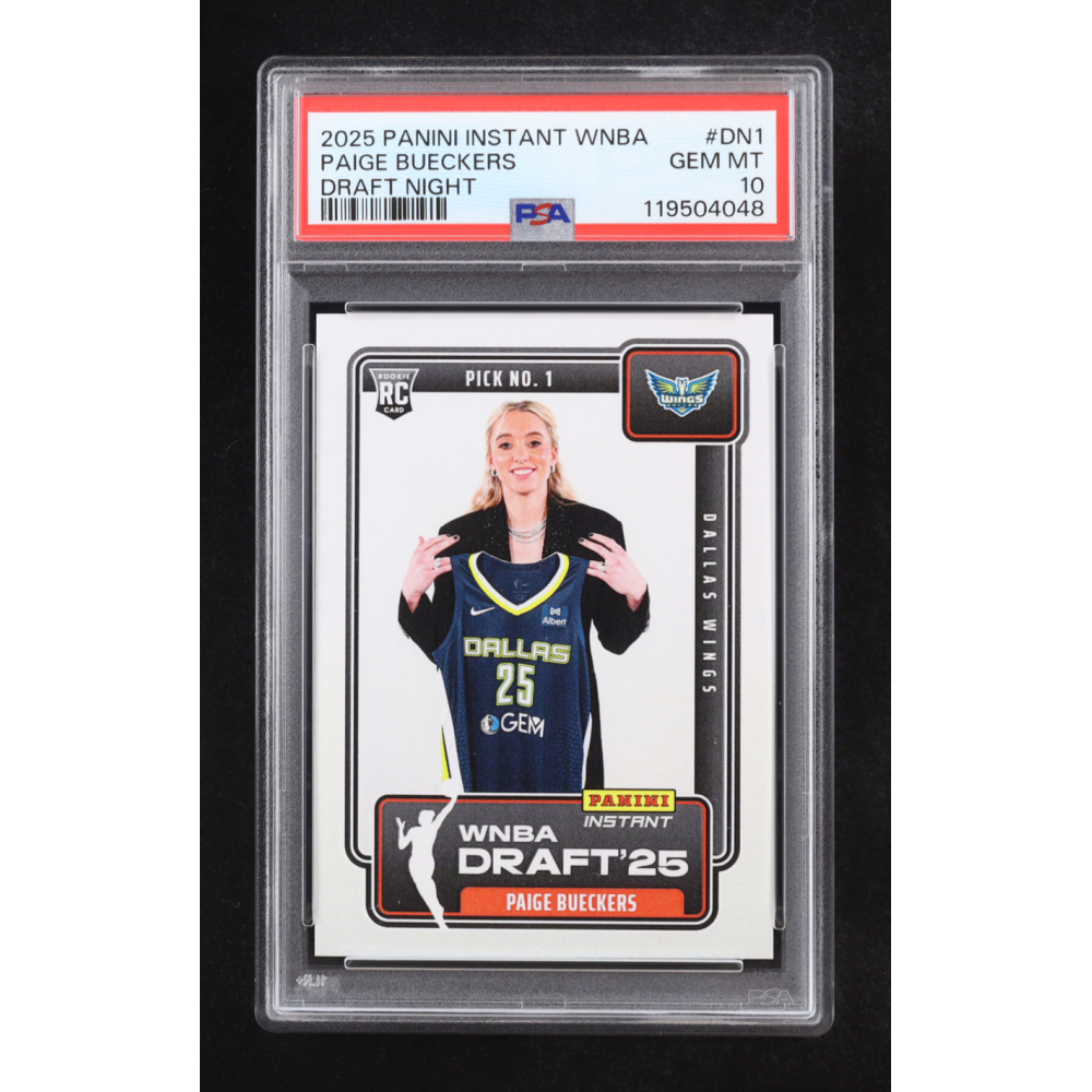 Paige Bueckers 2025 Panini Instant WNBA Draft Night #DN1 RC (PSA 10) at PristineAuction.com