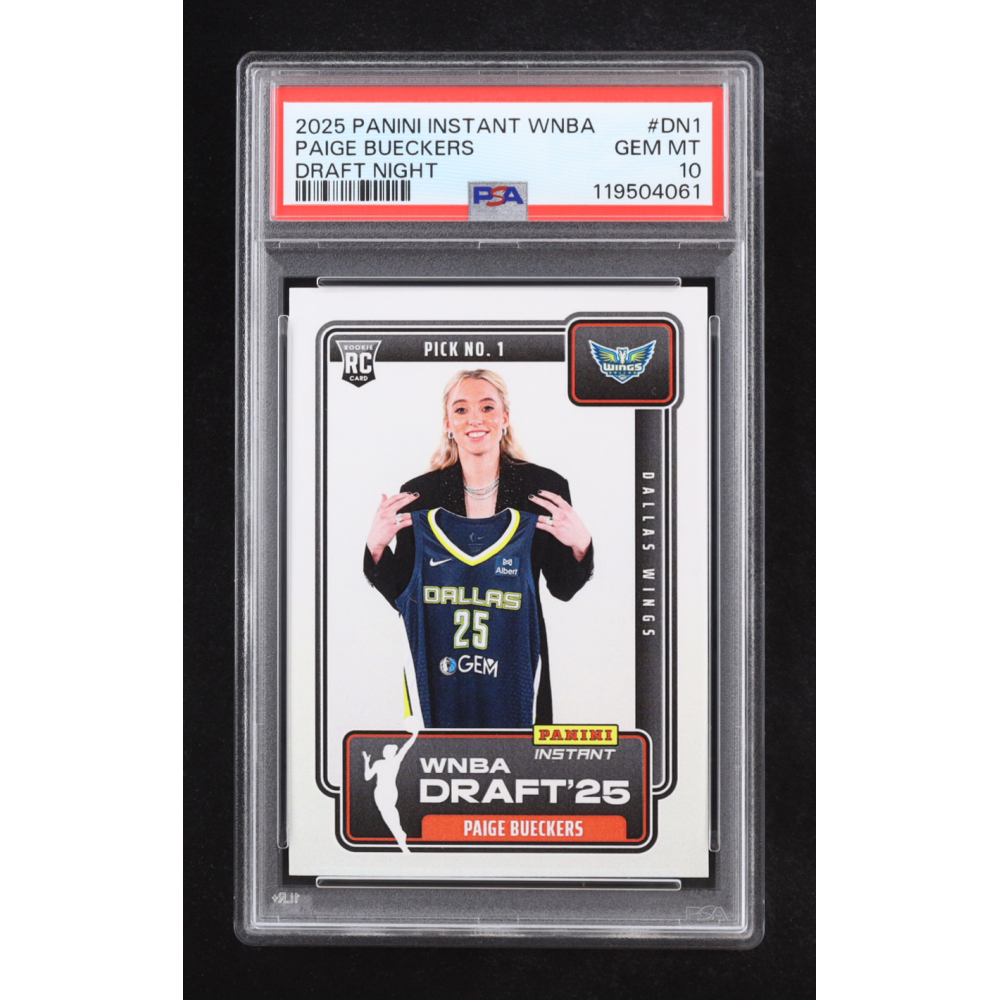 Paige Bueckers 2025 Panini Instant WNBA Draft Night #DN1 RC (PSA 10) at PristineAuction.com