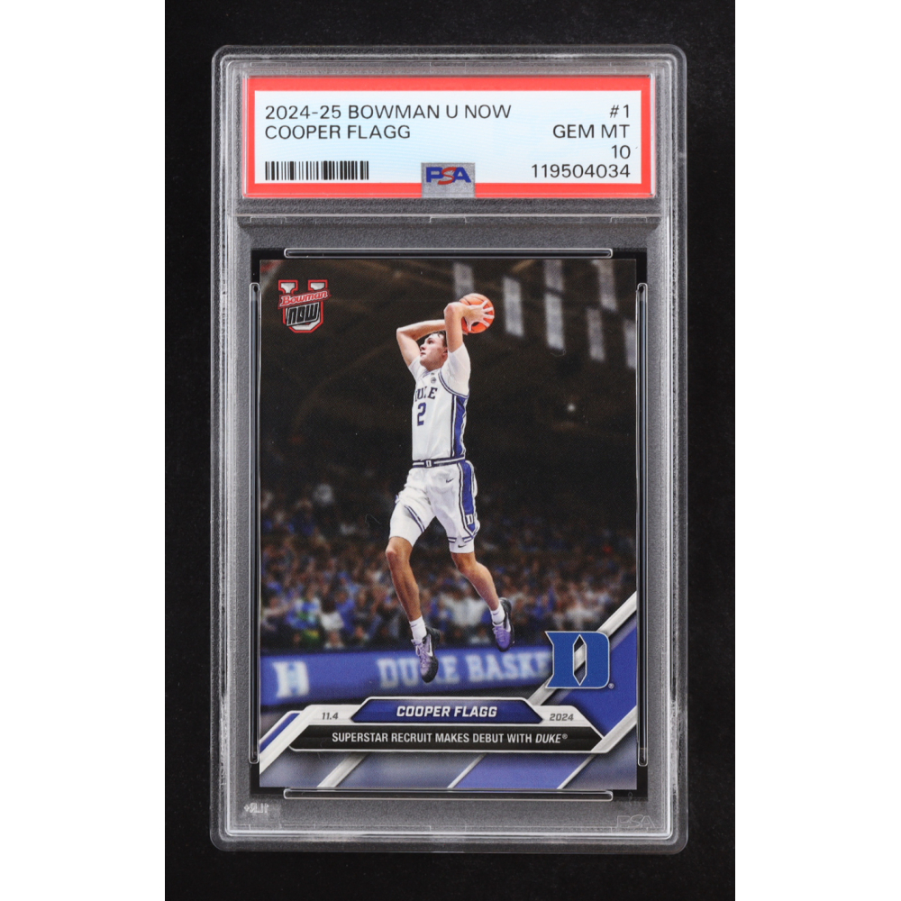 Cooper Flagg 2024-25 Bowman University Now #1 RC (PSA 10) at PristineAuction.com