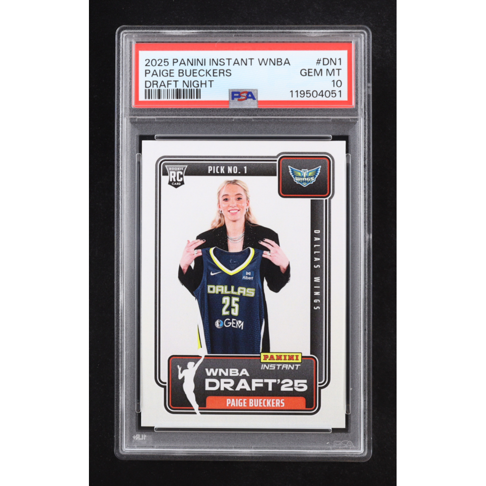 Paige Bueckers 2025 Panini Instant WNBA Draft Night #DN1 RC (PSA 10) at PristineAuction.com