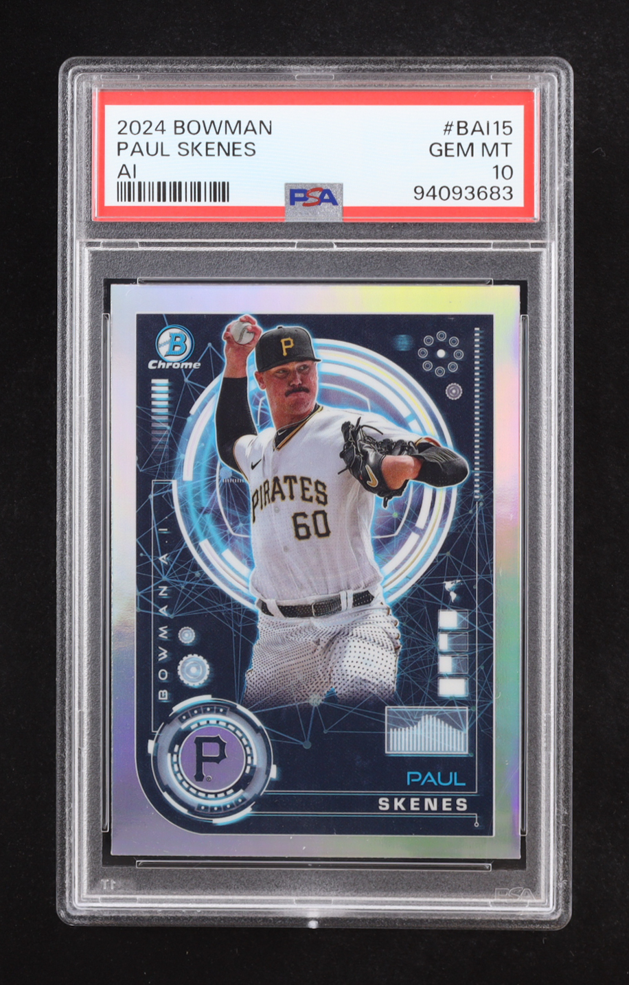 Paul Skenes 2024 Bowman Chrome Bowman AI #BAI15 RC (PSA 10) at PristineAuction.com Paul Skenes 2024 Bowman Chrome Bowman AI #BAI15 RC (PSA 10) at PristineAuction.com