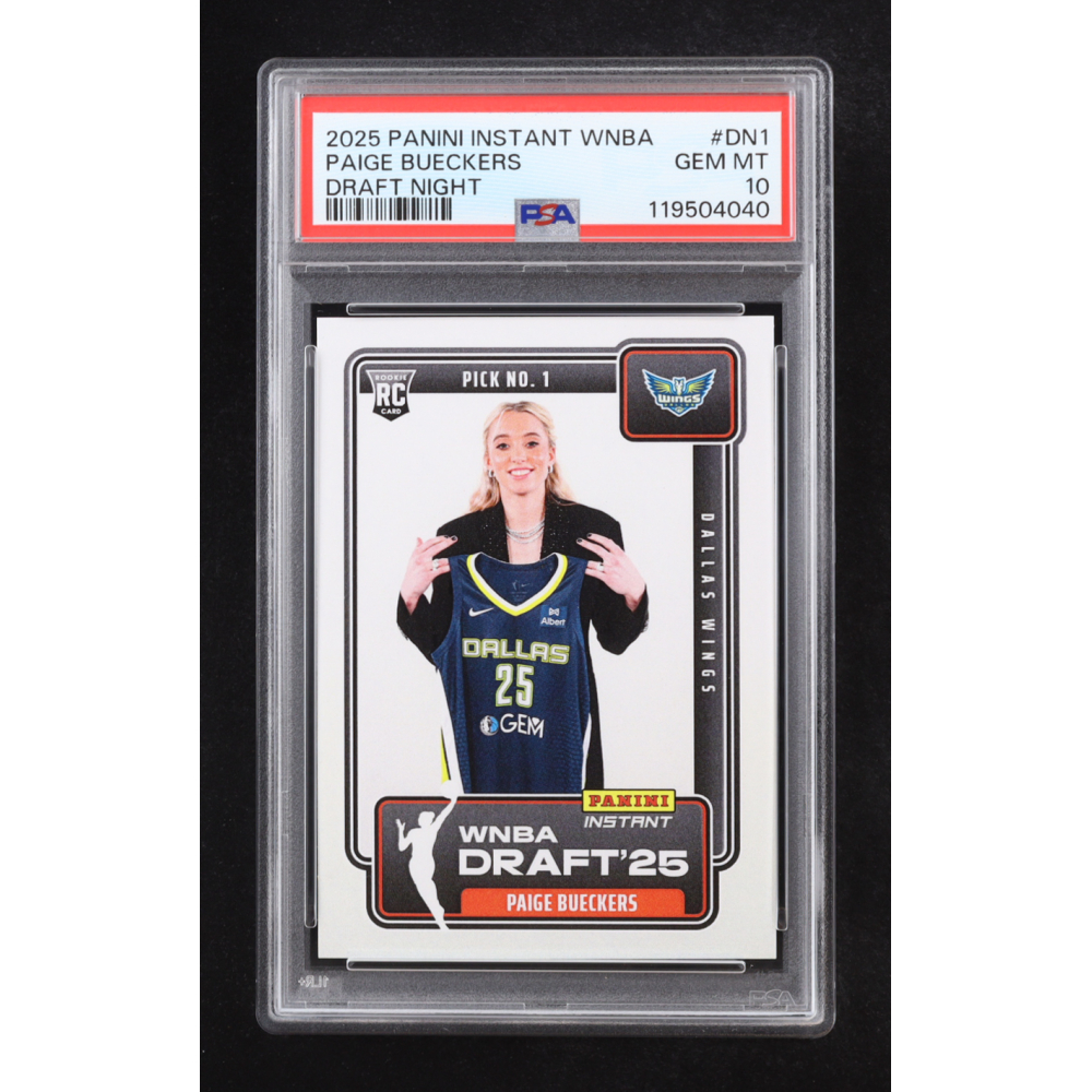 Paige Bueckers 2025 Panini Instant WNBA Draft Night #DN1 RC (PSA 10) at PristineAuction.com