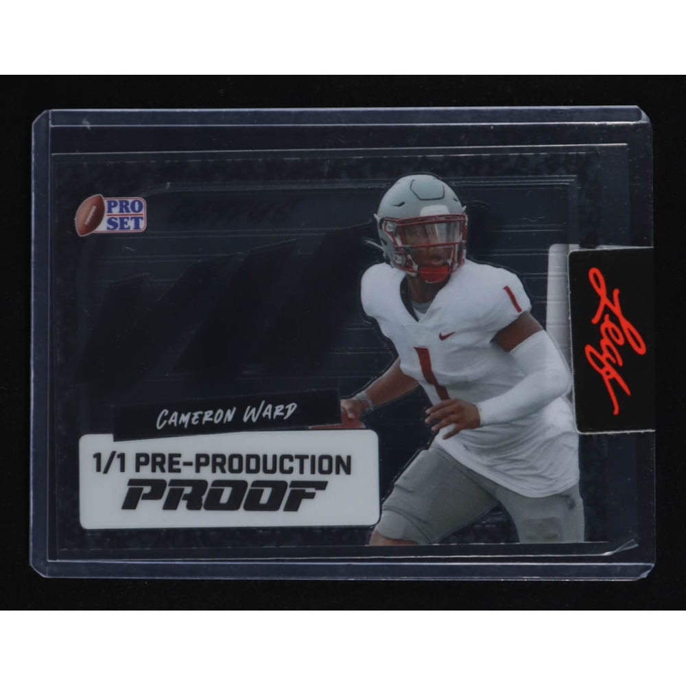 Cameron Ward 2024 Pro Set Campus VIP Pre-Production Proof Camo RC #1/1 at PristineAuction.com