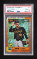 Paul Skenes 2025 Topps '90 Topps Silver Pack Chrome Aqua Refractors #T90C32 #156/199 (PSA 10) at PristineAuction.com