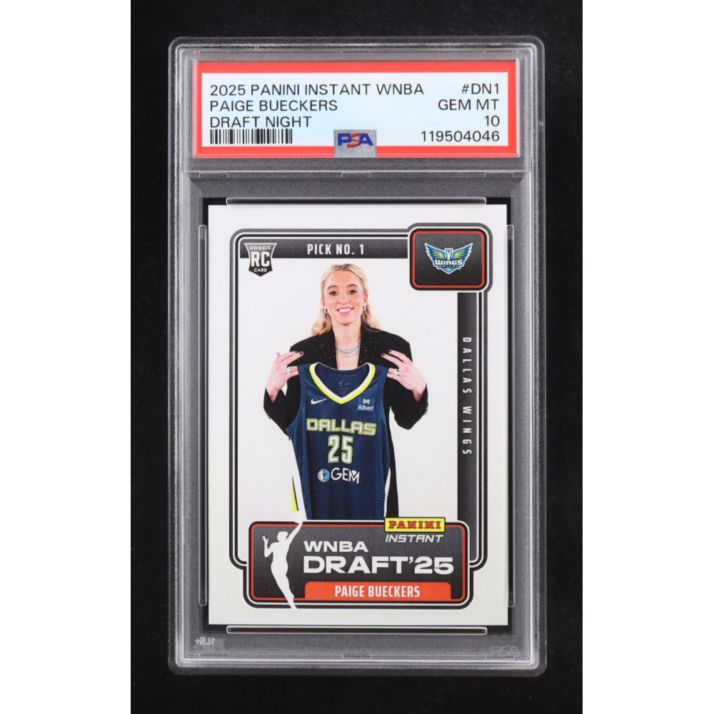 Paige Bueckers 2025 Panini Instant WNBA Draft Night #DN1 RC (PSA 10) at PristineAuction.com