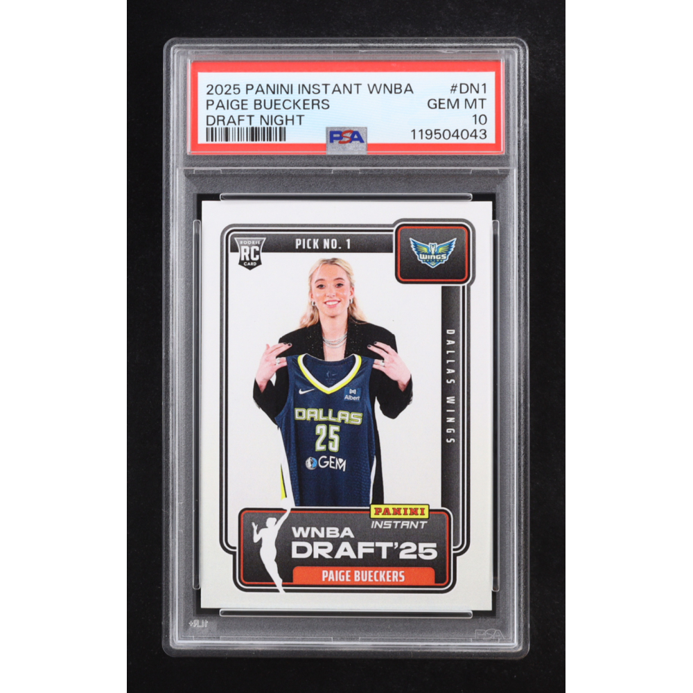 Paige Bueckers 2025 Panini Instant WNBA Draft Night #DN1 RC (PSA 10) at PristineAuction.com