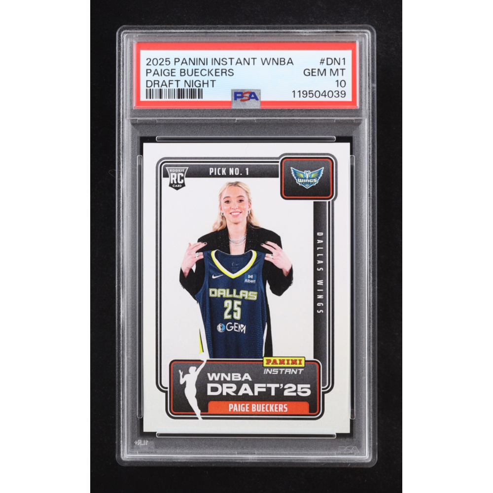 Paige Bueckers 2025 Panini Instant WNBA Draft Night #DN1 RC (PSA 10) at PristineAuction.com