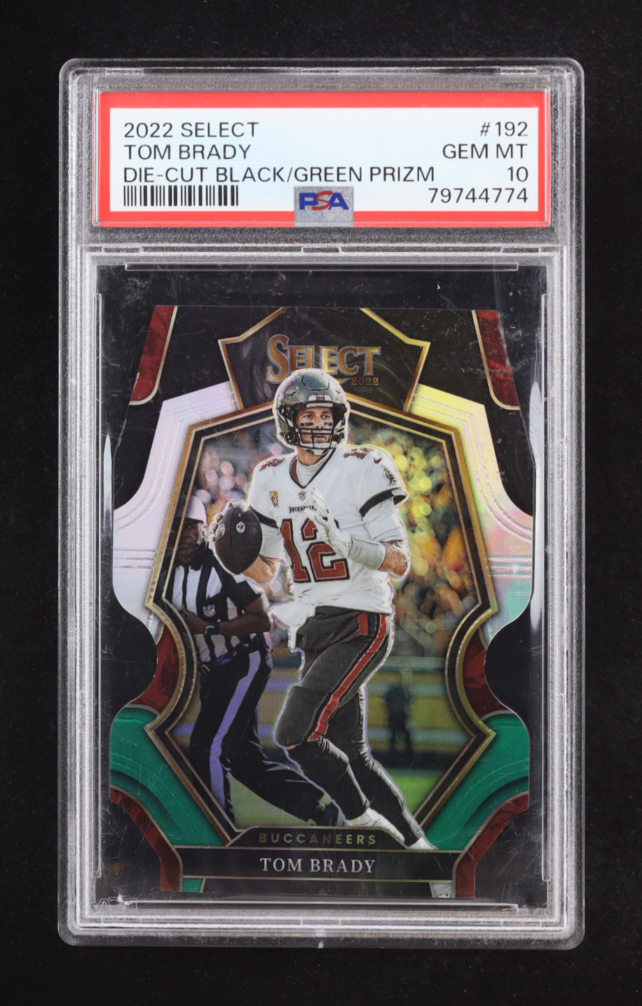Tom Brady 2022 Select Prizm Black and Green Die Cut #192 (PSA 10) at PristineAuction.com Tom Brady 2022 Select Prizm Black and Green Die Cut #192 (PSA 10) at PristineAuction.com