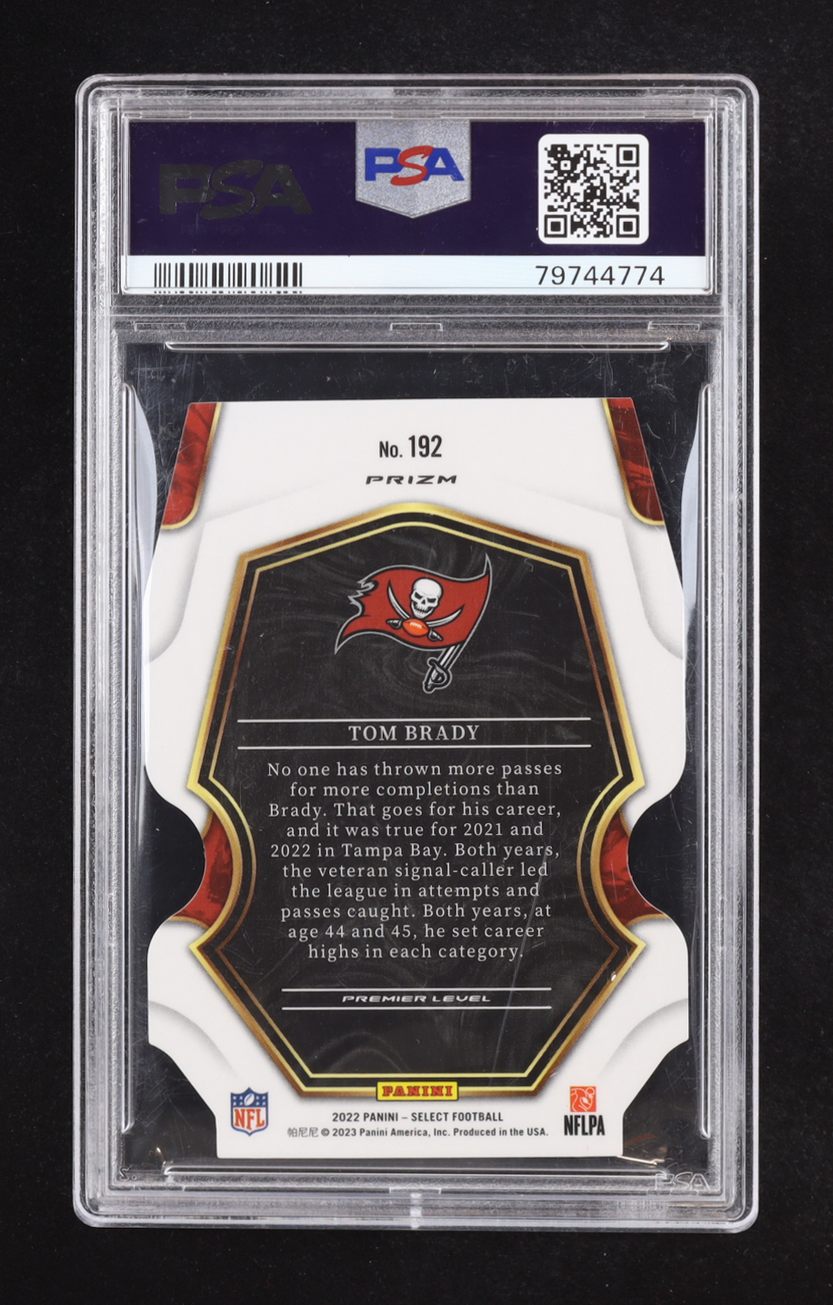 Tom Brady 2022 Select Prizm Black and Green Die Cut #192 (PSA 10) at PristineAuction.com Tom Brady 2022 Select Prizm Black and Green Die Cut #192 (PSA 10) at PristineAuction.com