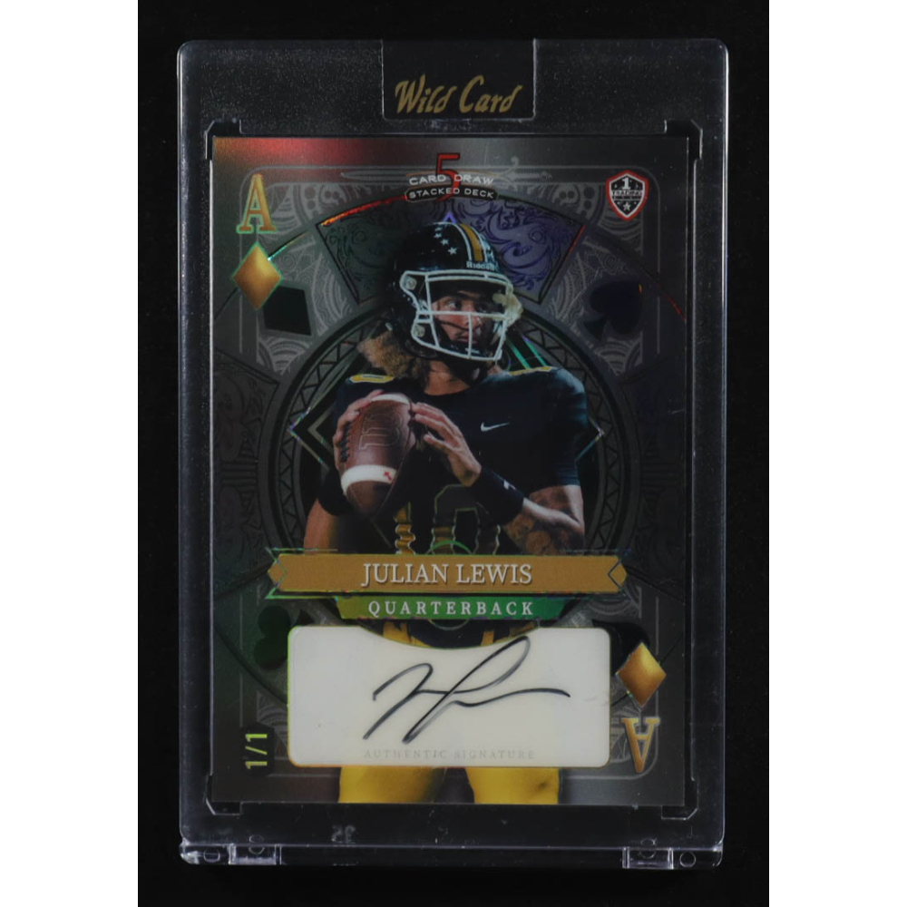 Julian Lewis 2024 Wild Card 5 Card Draw Autograph Ace of Diamonds Silver #SDHDJLA #1/1 RC at PristineAuction.com
