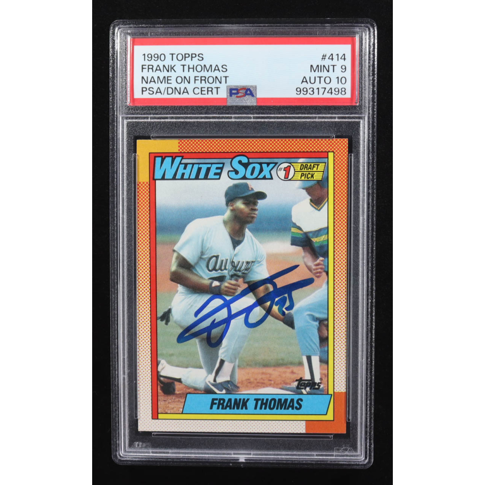 Frank Thomas Signed 1990 Topps #414 RC (PSA 9 | Autograph Graded 10) at PristineAuction.com