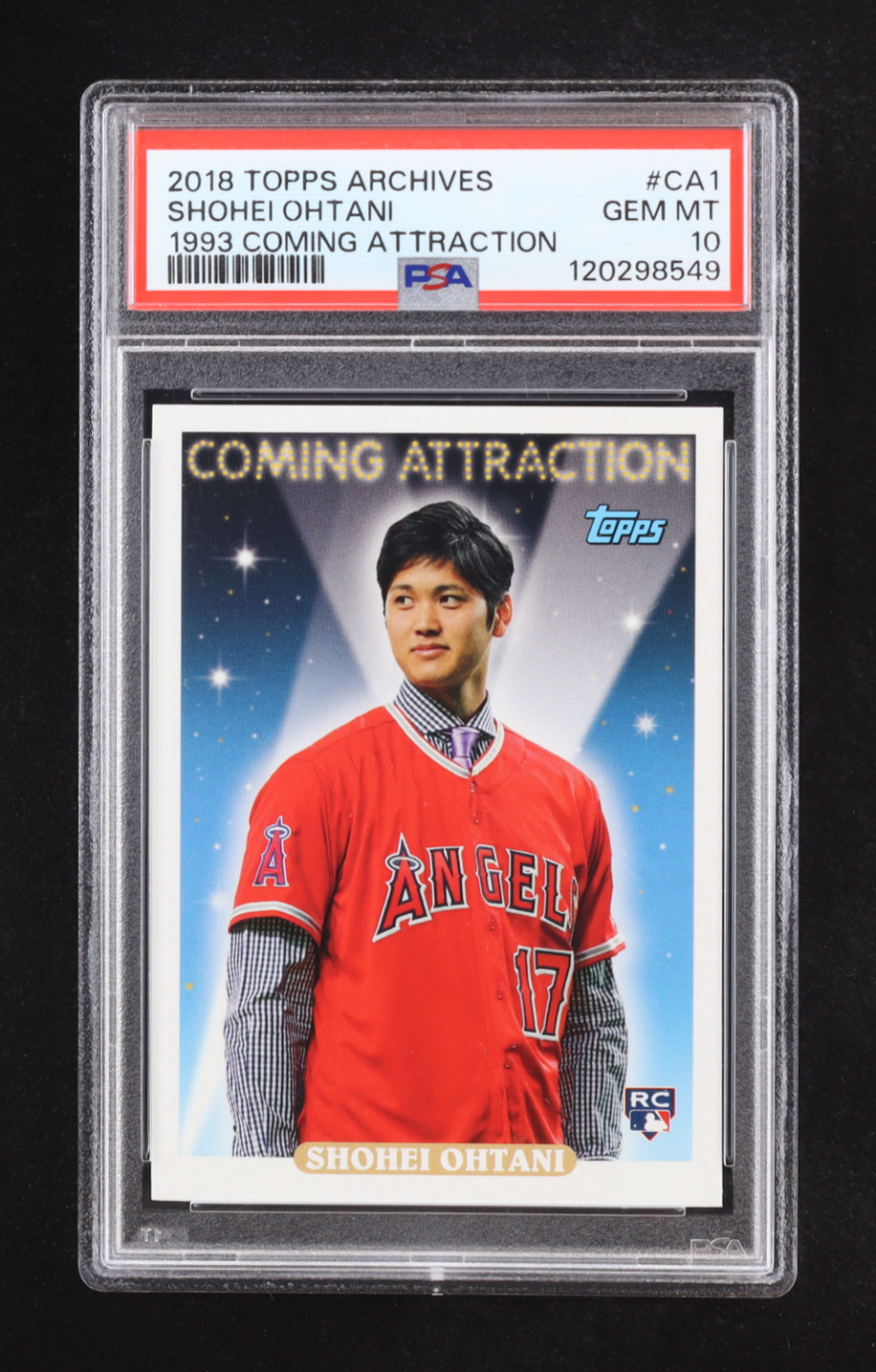 Shohei Ohtani 2018 Topps Archives Coming Attraction #CA1 RC (PSA 10) at PristineAuction.com Shohei Ohtani 2018 Topps Archives Coming Attraction #CA1 RC (PSA 10) at PristineAuction.com