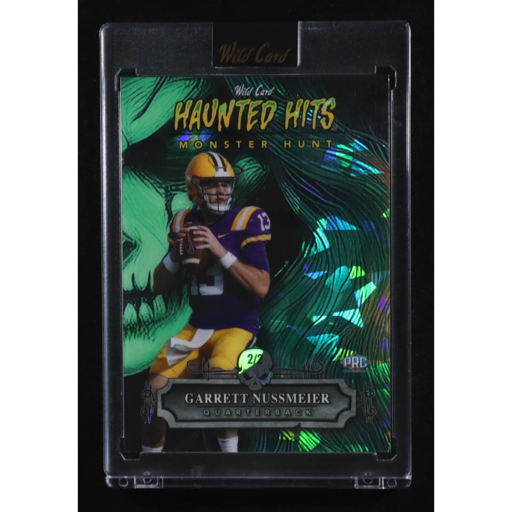 Garrett Nussmeier 2024 Wild Card Haunted Hits Monster Hunt Witch Green Ice #HHWGN #2/2 RC at PristineAuction.com