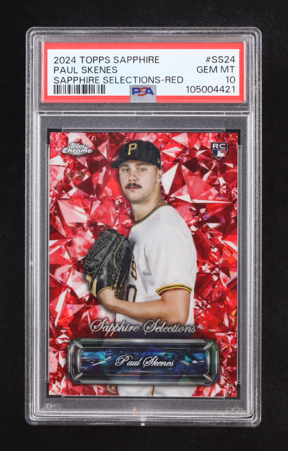 Paul Skenes 2024 Topps Chrome Update Sapphire Sapphire Selections Red Refractors #SS24 #4/5 RC (PSA 10) at PristineAuction.com Paul Skenes 2024 Topps Chrome Update Sapphire Sapphire Selections Red Refractors #SS24 #4/5 RC (PSA 10) at PristineAuction.com