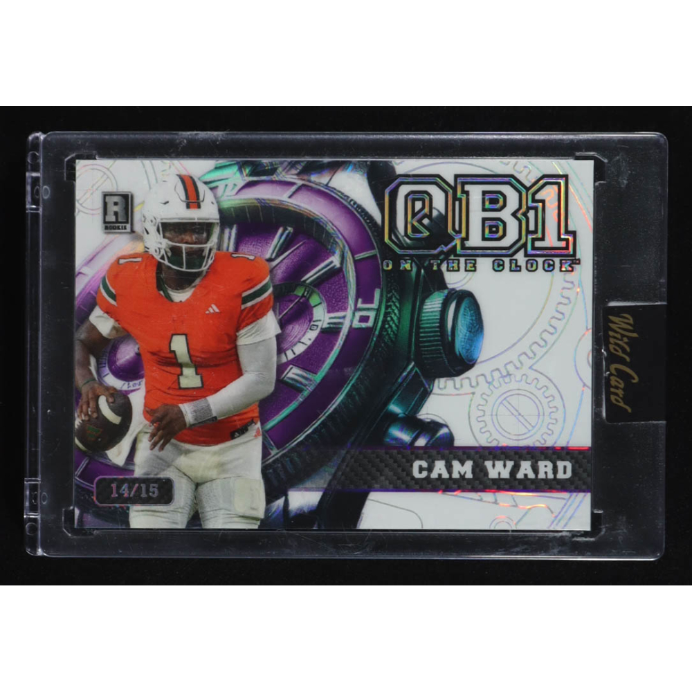 Cameron Ward 2024 Wild Card QB1 On the Clock White #OCWWHCW2 #14/15 at PristineAuction.com
