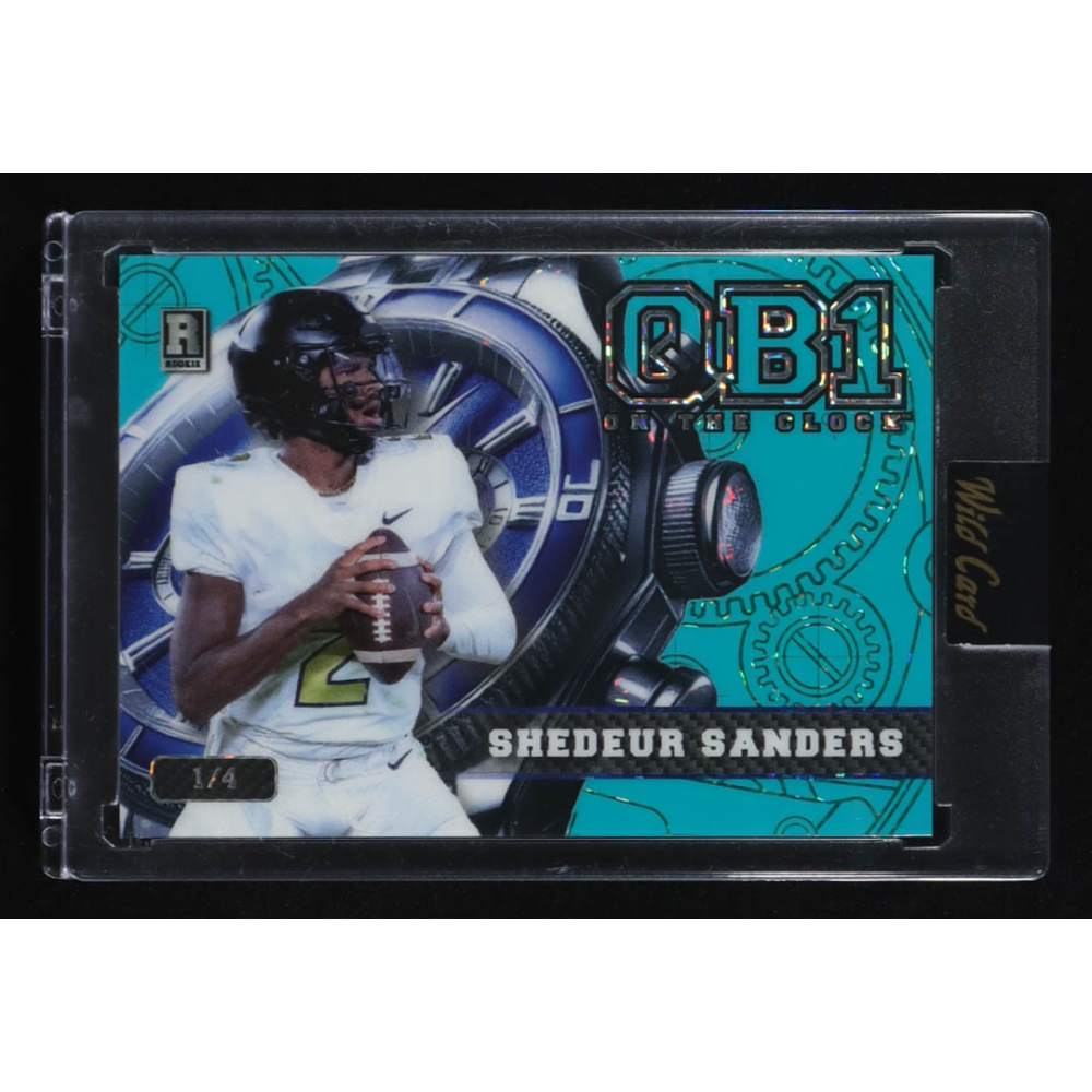 Shedeur Sanders 2024 Wild Card QB1 On the Clock Teal #OCWTLSS3 #1/4 at PristineAuction.com